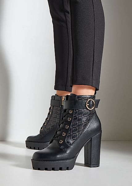 LASCANA Stiefelette, mit Blockabsatz & raffinierter Musterung, High-Heel-St günstig online kaufen
