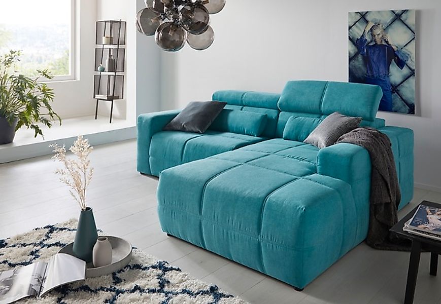DOMO collection Ecksofa »Brandon, inkl. Kopfteilverstellung, B/T/H: 214/100 günstig online kaufen