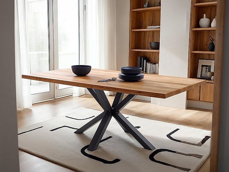 Massivart® Esstisch Wildeiche geölt / 40 mm Tischplattenstärke / DEBA, Mass günstig online kaufen