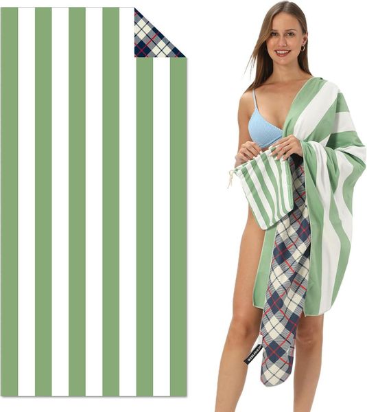 Coonoor Strandtuch Mikrofaser Doppelseitiges Samtstrandtuch Tragbares günstig online kaufen