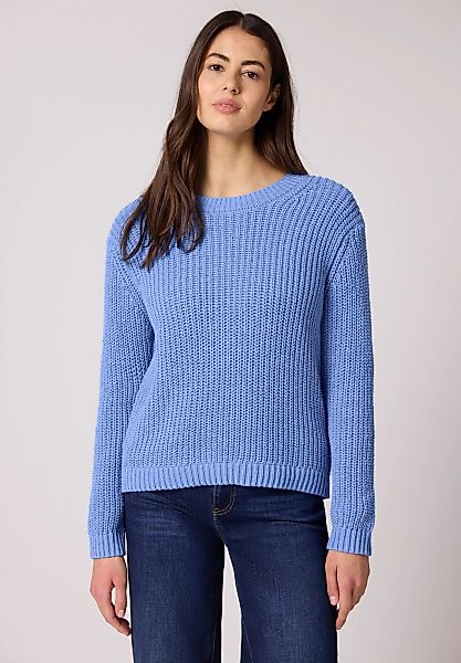 STREET ONE Rundhalspullover mit Rippstrick-Struktur günstig online kaufen