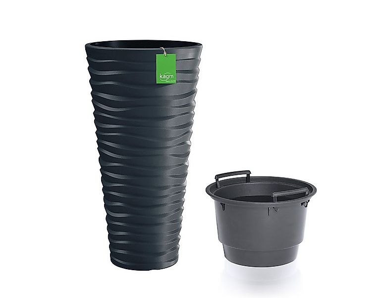 KAGM Pflanzkübel Blumenkübel Pflanzgefäß Wellen-Design 3D-Effekt (inkl. Pfl günstig online kaufen