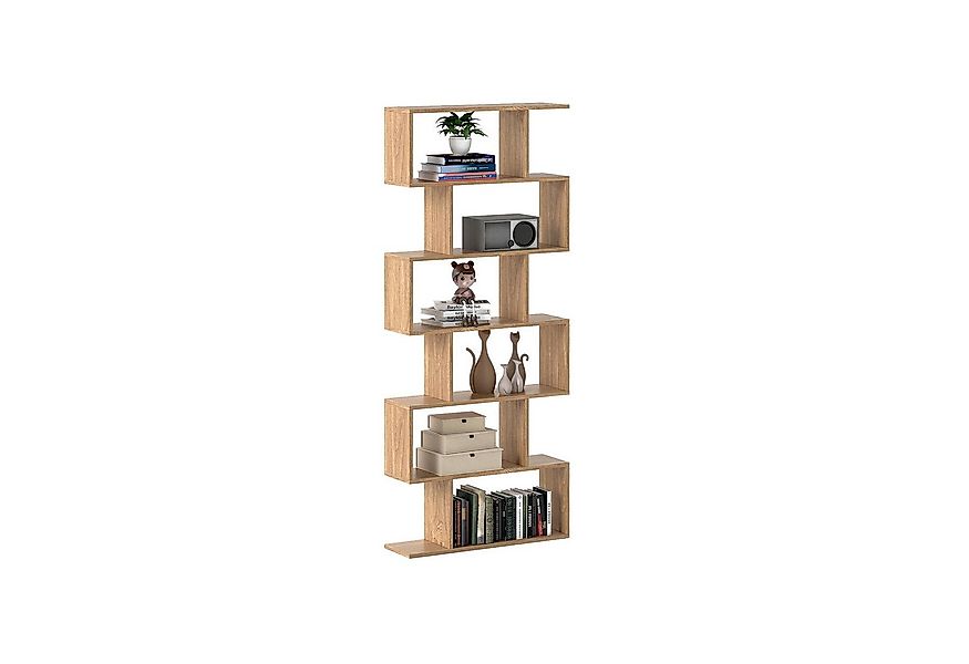 COSTWAY Bücherregal, Standregal mit 6 Fächern, 20 kg/Ebene, 80x23x192cm, na günstig online kaufen