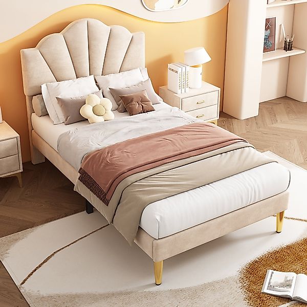 HAUSS SPOLE Polsterbett 90x200cm muschelartiges Bett günstig online kaufen