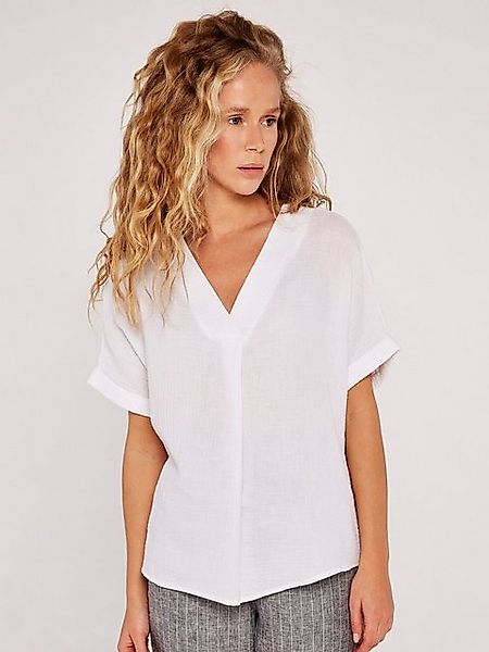Apricot Klassische Bluse Top aus Baumwolle, (1-tlg) in fließender Ware günstig online kaufen