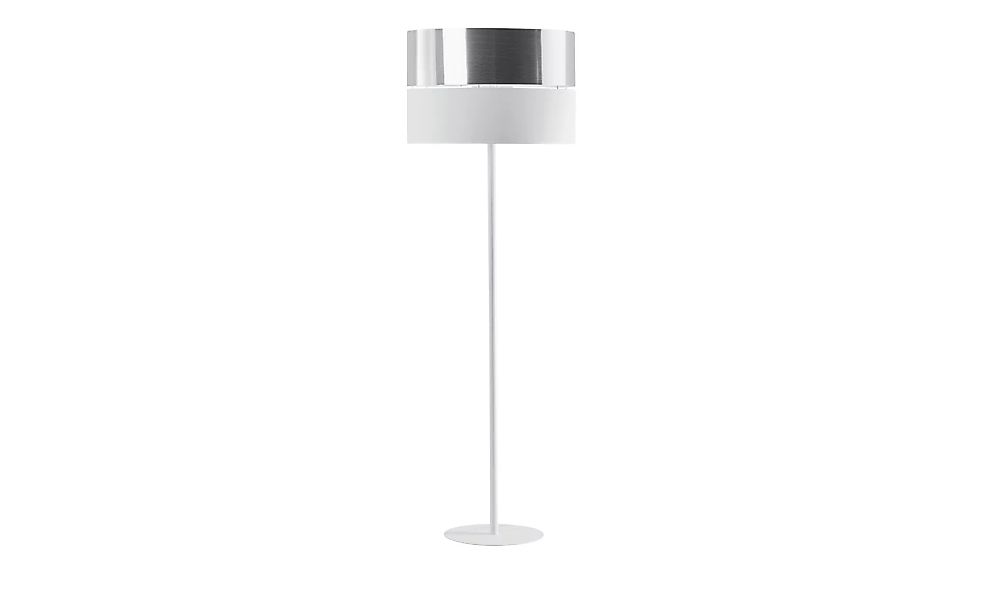 Stehleuchte, 1-flammig, Weiß/silberfarben - weiß - 150 cm - Lampen & Leucht günstig online kaufen