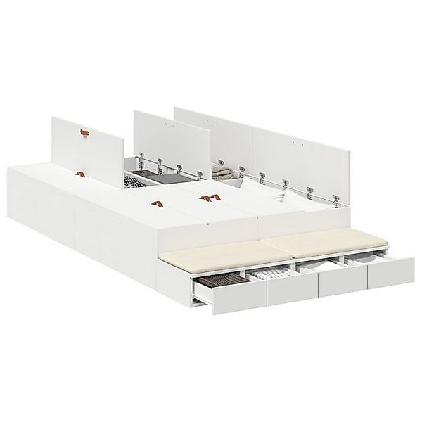 vidaXL Bett Stauraumbett Weiß 120x200 cm (1-tlg) günstig online kaufen