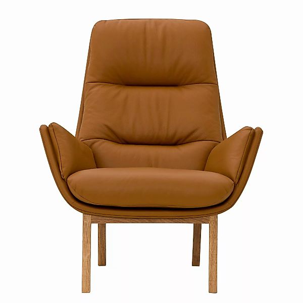 home24 Studio Copenhagen Sessel Garbo I Cognac Echtleder 83x95x92 cm (BxHxT günstig online kaufen