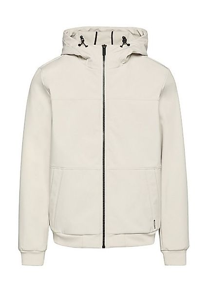 QS Allwetterjacke Softshelljacke mit Kapuze und Rippbündchen Teilungsnaht günstig online kaufen