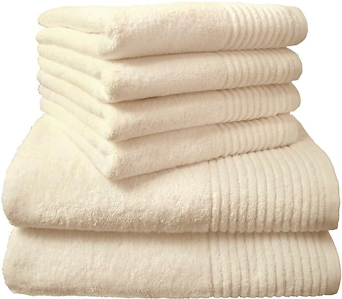 Dyckhoff Handtuch Set Brillant, Walkfrottee (Set, 6-St), mit Streifenbordür günstig online kaufen