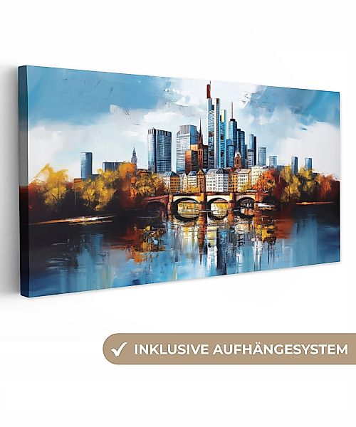 OneMillionCanvasses® Leinwandbild Panorama Bäume Frankfurt - günstig online kaufen