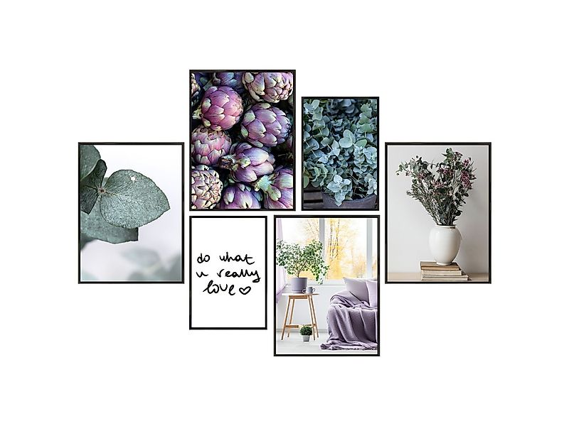 Wackadoo Living Bilderrahmen-Set Bilder Collage Set mit Glas für Einzelbild günstig online kaufen