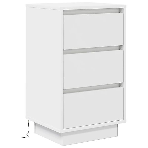 vidaXL Nachttisch mit LED-Leuchten Weiß 38x34x65 cm 861301 günstig online kaufen