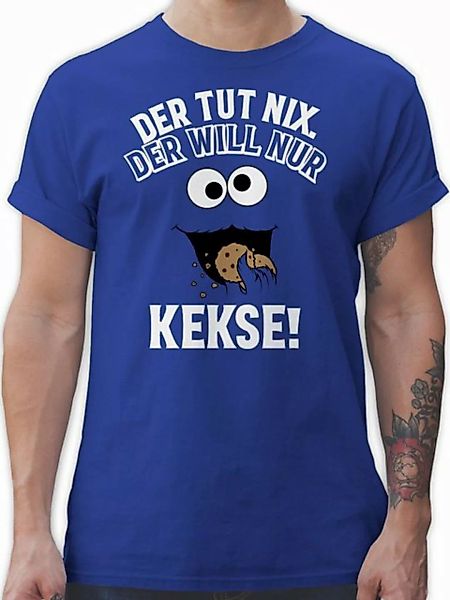 Shirtracer T-Shirt Der tut nix. Der will nur Kekse! - weiß/schwarz Karneval günstig online kaufen