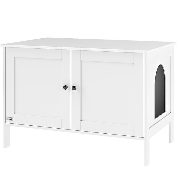 PawHut Katzenklo-Schrank Katzenhaus mit Tür Trennwand Katzentoilette Katzen günstig online kaufen