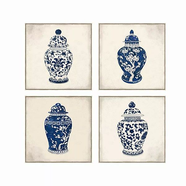 Leinwand Dkd Home Decor Vase Orientalisch (60 X 4 X 60 Cm) (4 Stück) günstig online kaufen