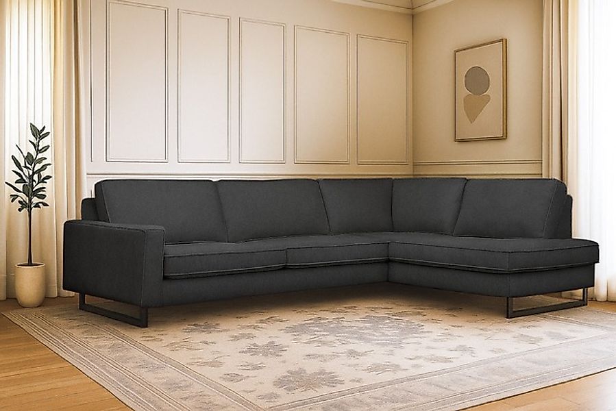 Home affaire Ecksofa »Pinto, 290 cm, Cord, Chenille, Lederoptik, Ottomane l günstig online kaufen