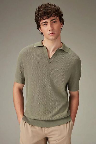 Next Poloshirt Regular Fit Trophy Pullover aus Baumwolle + Leinen (1-tlg) günstig online kaufen