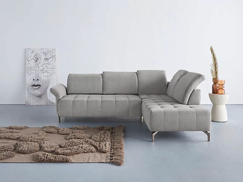 INOSIGN Ecksofa "Fresh L-Form", Federkern, wahlweise Kopfteilverstellung un günstig online kaufen