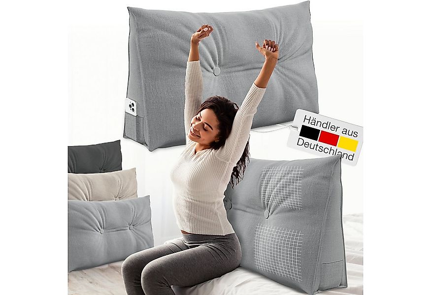 ELONEO Rückenkissen Keilkissen für Bett und Sofa, Lesekissen mit praktische günstig online kaufen