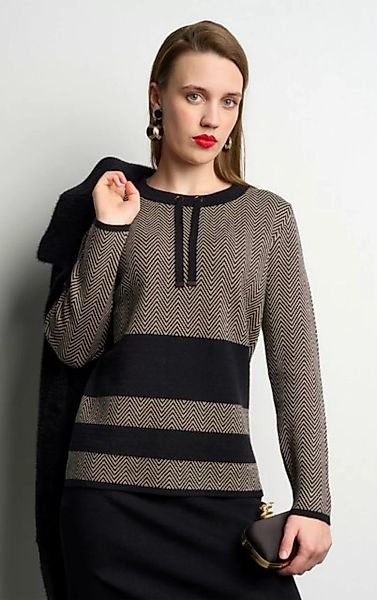 Passioni Strickpullover mit Fischgrät- und Streifenmuster im sportlich-eleg günstig online kaufen