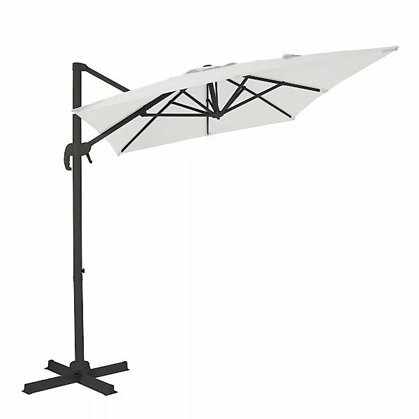 AXI Ampelschirm 300 cm x 200 cm Beige mit Handöffner günstig online kaufen