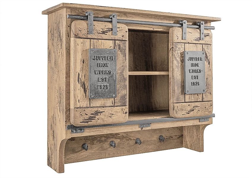 Massivmoebel24 Wandgarderobe (Wandgarderobe Mango 90x30x75 whitewash günstig online kaufen