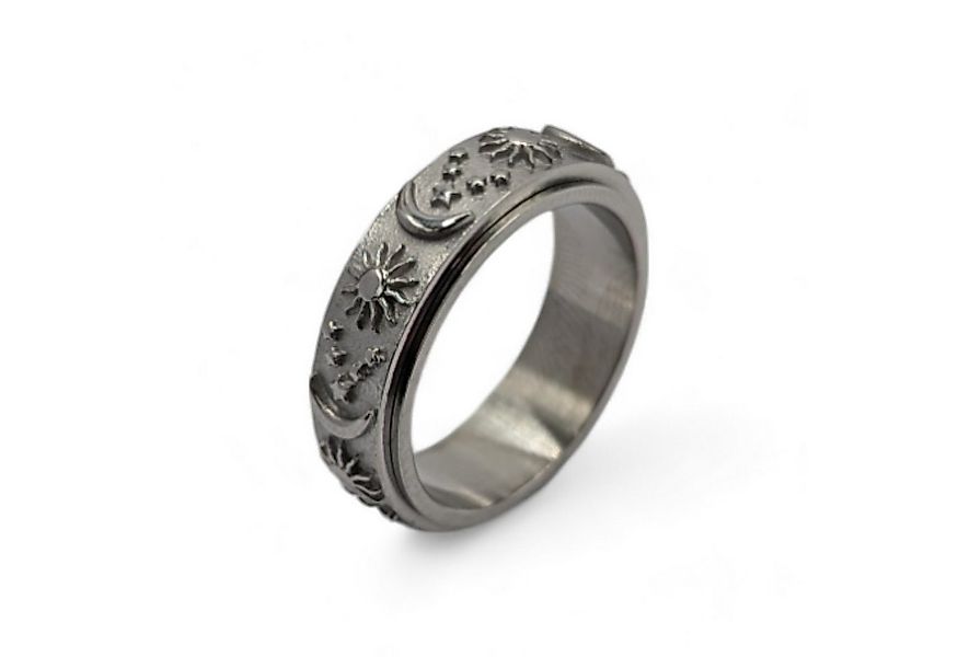 Eyecatcher Fingerring Drehbare Anti-Stress Ringe aus Edelstahl mit Sonne- u günstig online kaufen