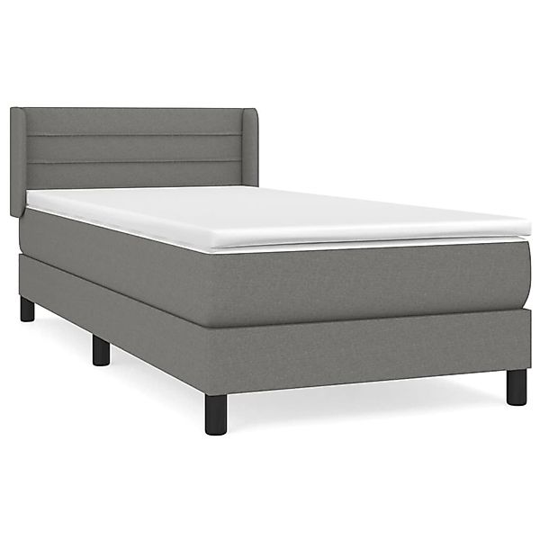 vidaXL Boxspringbett mit Matratze Dunkelgrau 100x200 cm Stoff 3129770 günstig online kaufen
