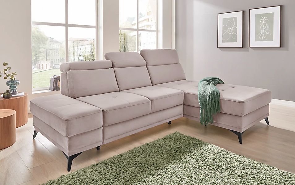 INOSIGN Ecksofa »Cardiz L-Form« inkl.Kopfteilverstellung und Federkern wahl günstig online kaufen