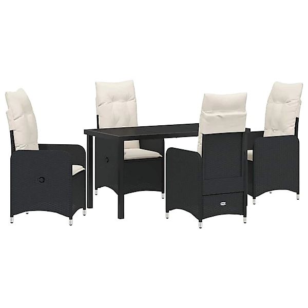vidaXL Garten Essgruppe mit Kissen 5-Tlg Schwarz Poly Rattan 3379634 günstig online kaufen