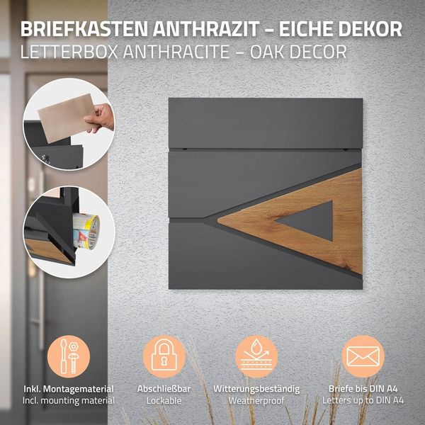 ML-DESIGN Standbriefkasten Briefkasten Postkasten mit Zeitungsfach, günstig online kaufen