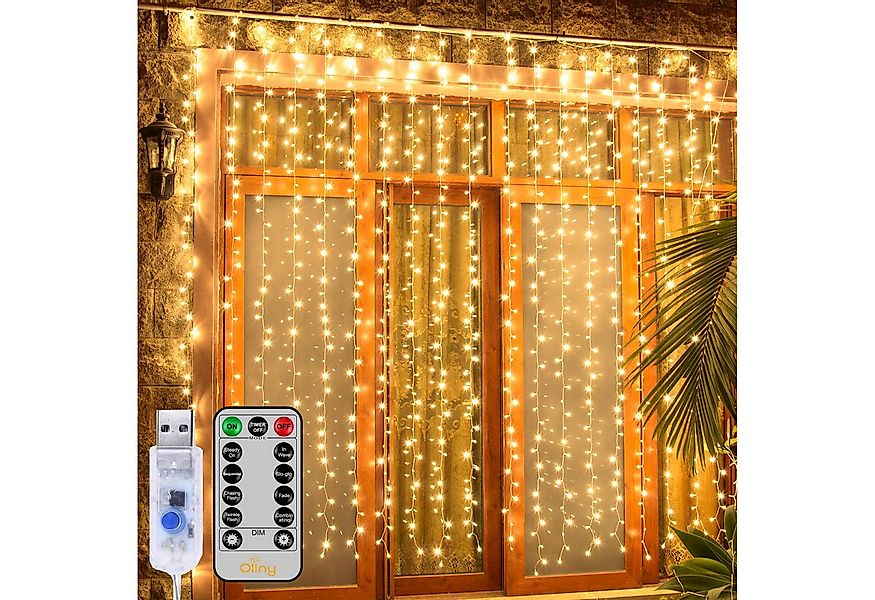 MUPOO LED-Lichtervorhang LED Lichtervorhang für Schlafzimmer,USB/Timer,3x2M günstig online kaufen