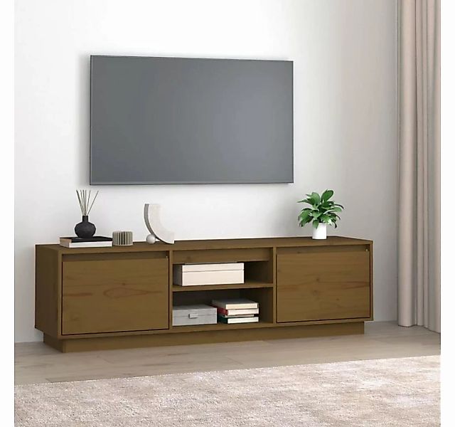 furnicato TV-Schrank Honigbraun 140x35x40 cm Massivholz Kiefer günstig online kaufen