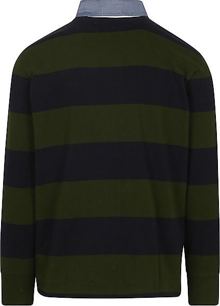 Gant Heavy Rugger Shield Langarm Poloshirt Streifen Navy Grun - Größe L günstig online kaufen