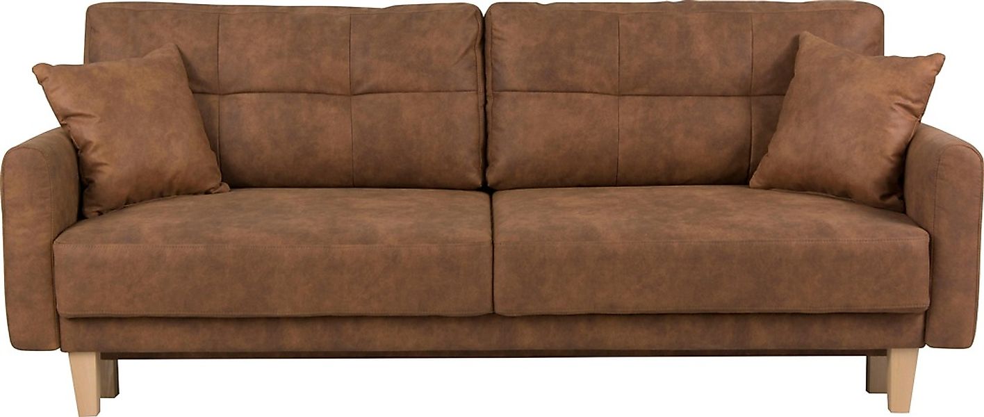 Home affaire 3-Sitzer "TRIPLO optionale Schlafsofa mit Bettkasten, Maße B/T günstig online kaufen