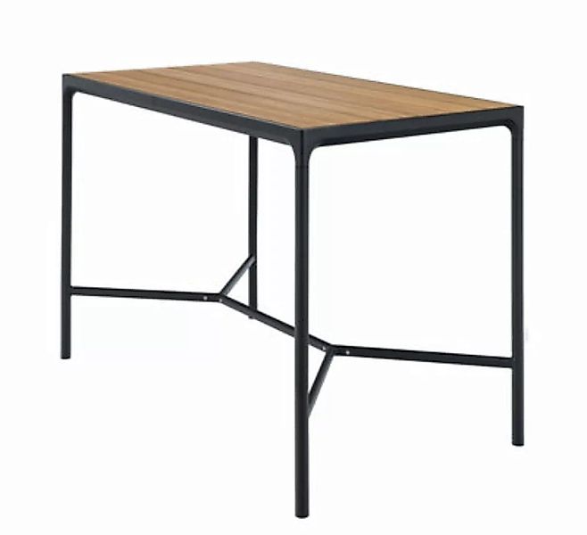 hoher Tisch Four metall schwarz holz natur / L 160 cm x H 111 cm - Houe - H günstig online kaufen