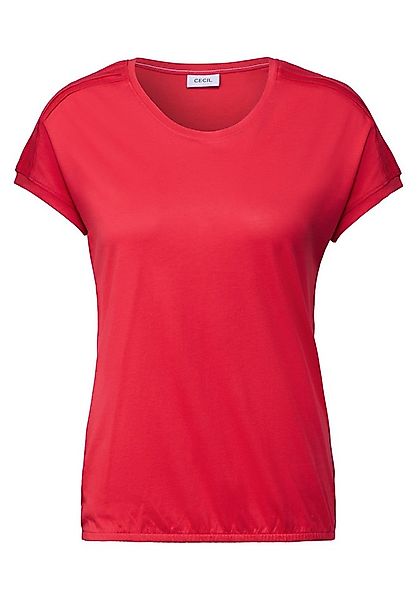 CECIL T-Shirt NOS Solid Deco Shoulder Shirt glazed apple red günstig online kaufen