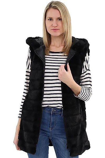 malito more than fashion Longweste malito Damen Longweste mit Kapuze, gerip günstig online kaufen