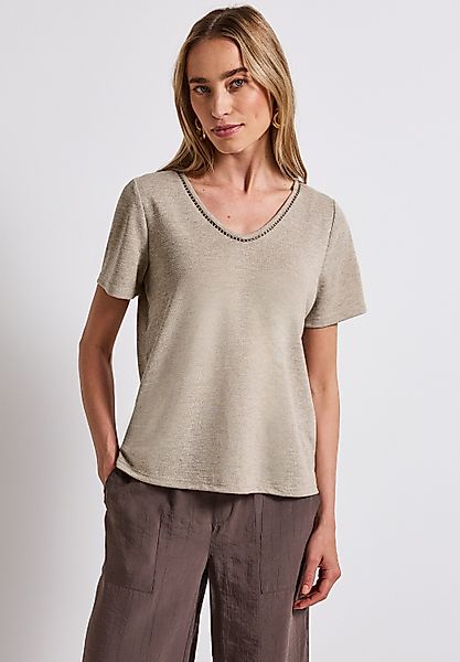 STREET ONE T-Shirt, aus elastischem Materialmix günstig online kaufen