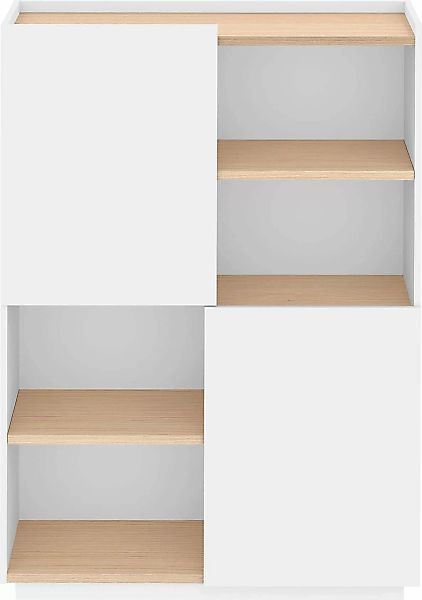 TemaHome Highboard "Nina", Stauraumschrank aus Echtholzfurnier mit Metallfü günstig online kaufen