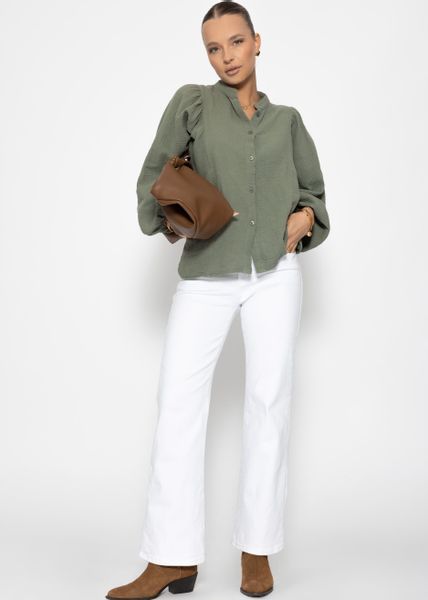 SASSYCLASSY Langarmbluse Oversize Musselin Bluse Damen günstig online kaufen