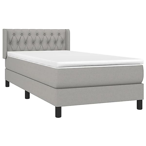 vidaXL Boxspringbett mit Matratze Hellgrau 90x200 cm Stoff 3129921 günstig online kaufen