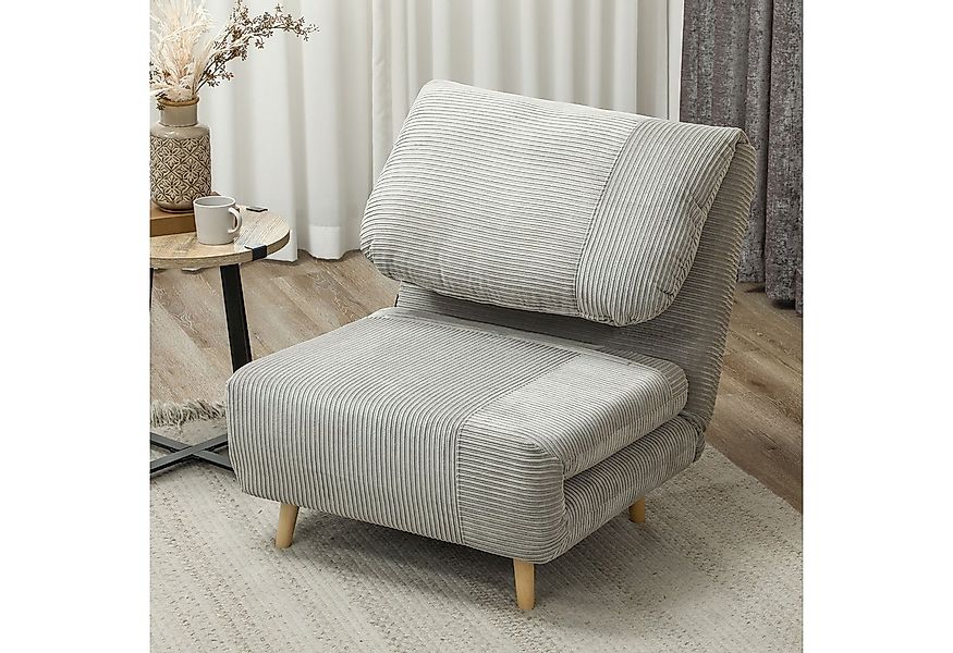 HOMCOM Sessel Verstellbar Klappmatratze Gästebett (Schlafsessel, 1-St., Sch günstig online kaufen