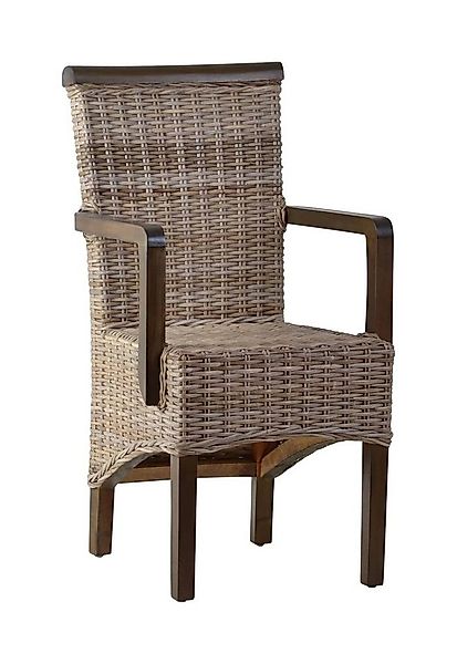 MiaMöbel Rattanstuhl Rattan, aus Rattangeflecht Grau günstig online kaufen