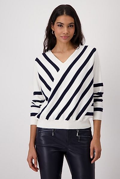 Monari Rundhalspullover Dezentes Muster für einen lässig-eleganten Auftritt günstig online kaufen