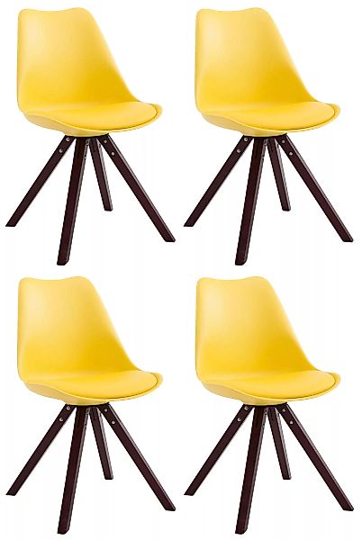 4er Set Stühle Toulouse Kunstleder Cappuccino Square Schwarz günstig online kaufen