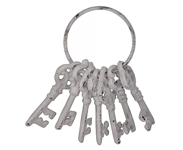 Deko Schlüsselbund Shabby Chic 7 Schlüssel Gusseisen Vintage Antik-Stil Hel günstig online kaufen