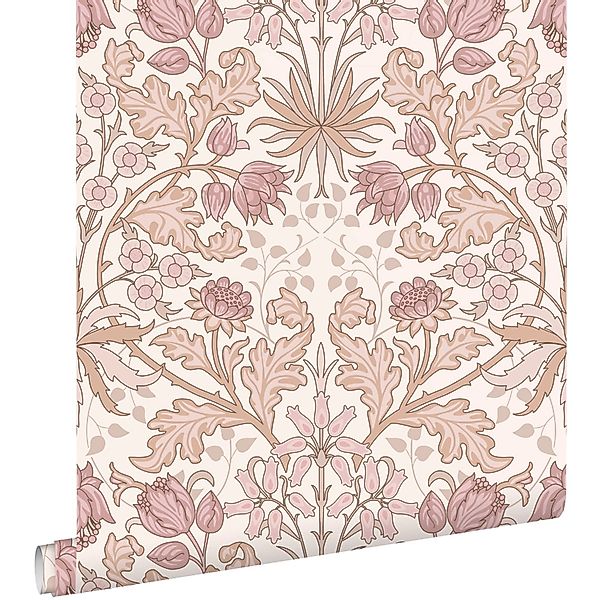 ESTAhome Tapete Blumenmuster im Jugendstil Altrosa und Beige 50 x 900 cm günstig online kaufen