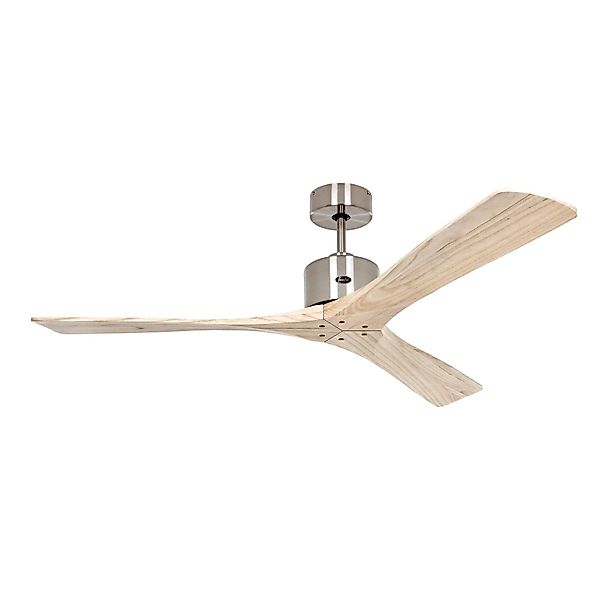 CASAFAN Deckenventilator Macau mit Fernbedienung Chrom - Holz Natur 132 cm günstig online kaufen
